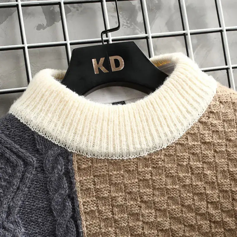 Men’s Artisan Patchwork Turtleneck Sweater