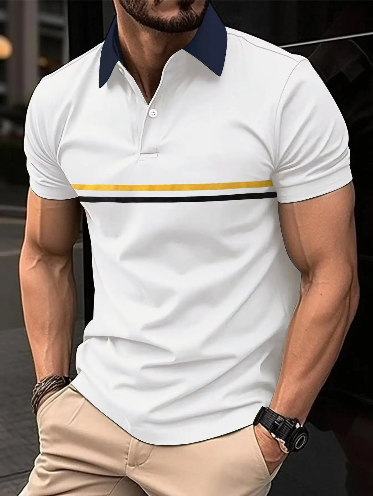 Coreline Contrast Stripe Polo Shirt