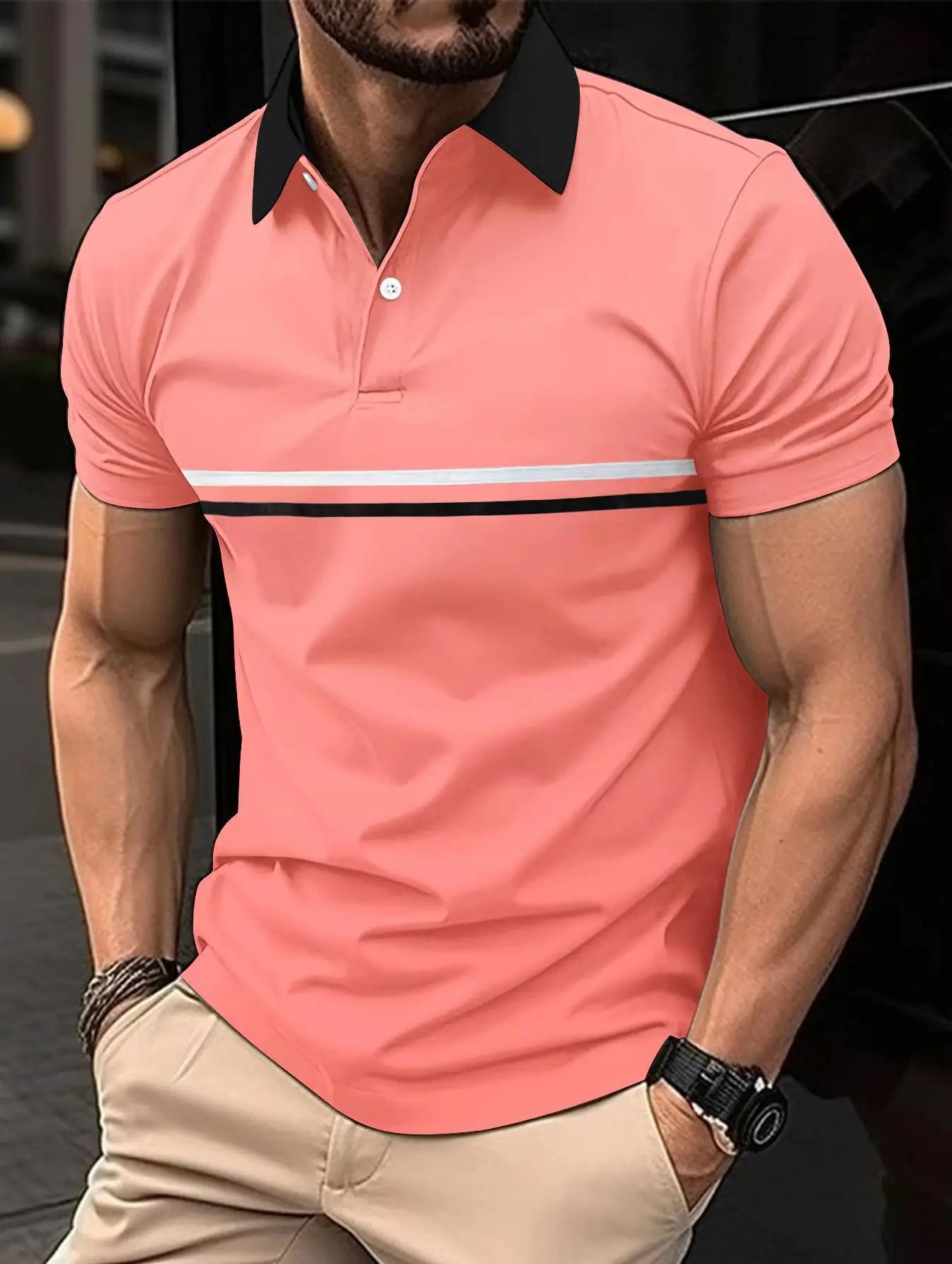 Coreline Contrast Stripe Polo Shirt