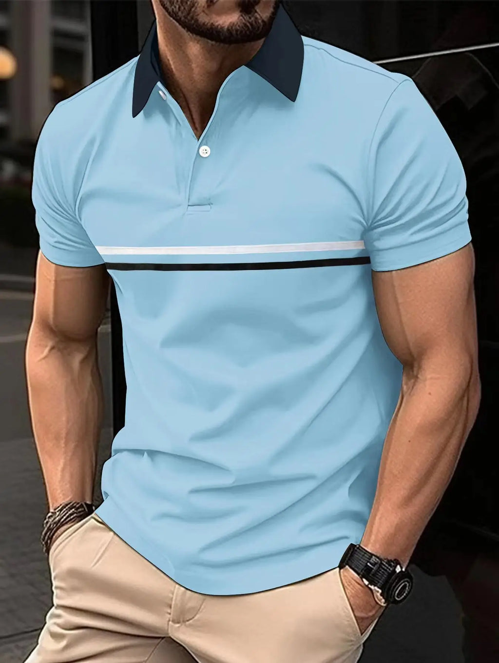 Coreline Contrast Stripe Polo Shirt