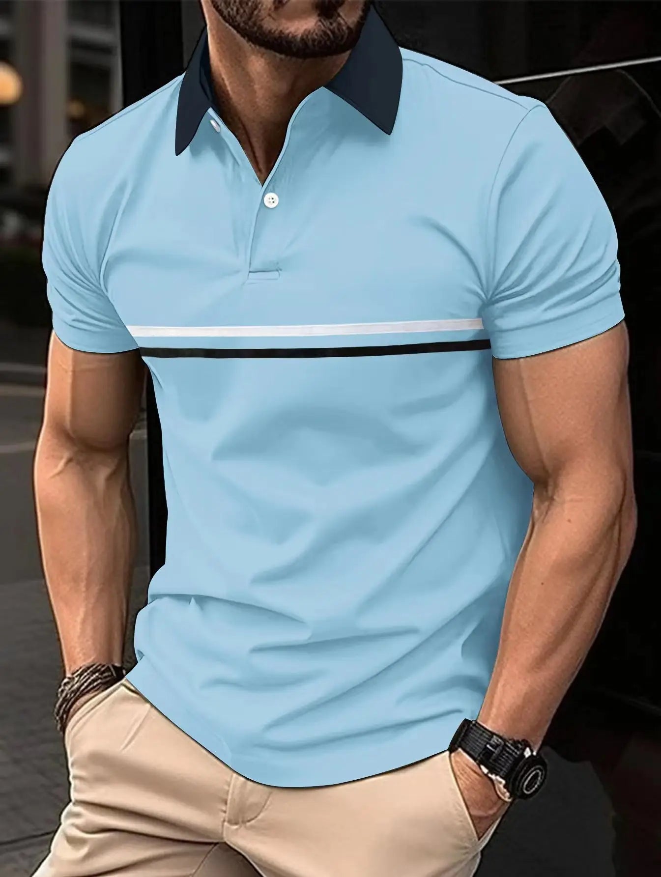 Coreline Contrast Stripe Polo Shirt