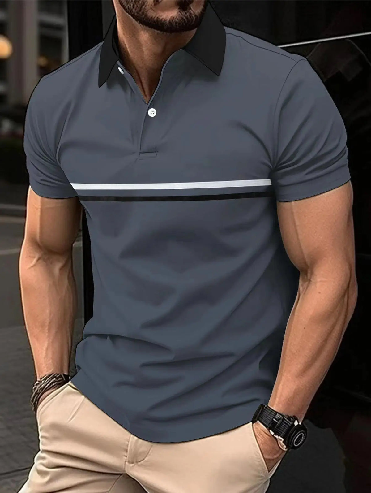 Coreline Contrast Stripe Polo Shirt